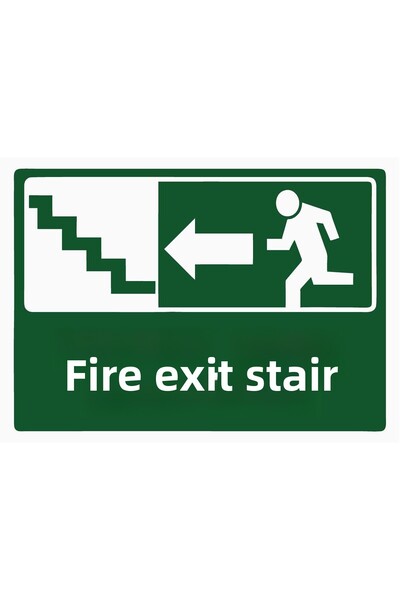 ZiPrinter لافتة تحذيرية لسلالم الخروج من الحرائق مصنوعة من مادة PVC مقاس A5 1...