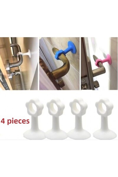 Busstier 4 قطع من سدادة تأثير مقبض الباب من السيليكون |   واقي الحائط، تركيب ...
