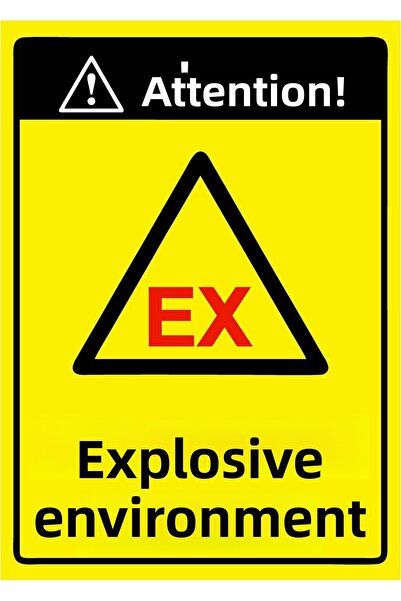 ZiPrinter انتبه! لافتة تحذيرية من البي في سي مقاس A5 15×21 سم للبيئات الخطرة