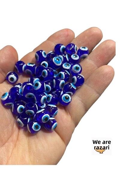 Artdeco 50 قطعة من خرز عين الشر - 10 ملم - (فتحة واسعة)