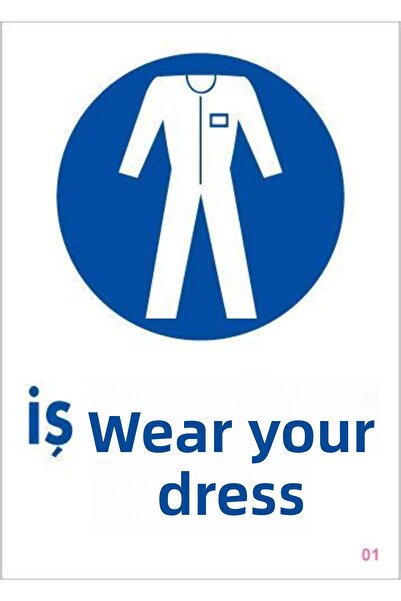 Afrodit Giyim ارتدي علامة تحذير ملابس العمل الخاصة بك 25x35 CODE:1