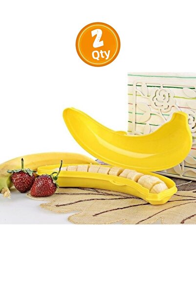 WAPPA 2 Pieces Banana Shaped Storage Container Banana Carrying and Storage Container