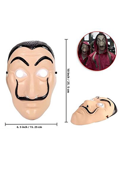 Parti dolabı Salvador Dali 5-Piece Mask Set - La Casa De Papel Halloween and Halloween Costume Party Joke25X15Cm