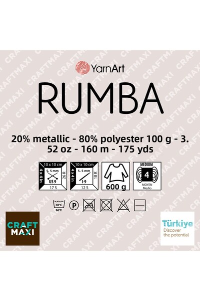 Yarnart RUMBA Gold-104 Sclipici pentru tricotat manual