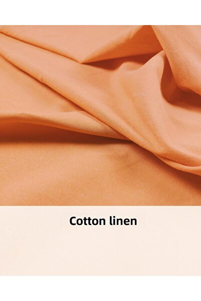 Kumaş Parça Bumbac lenjerie în culoarea portocalie Lățime: 140