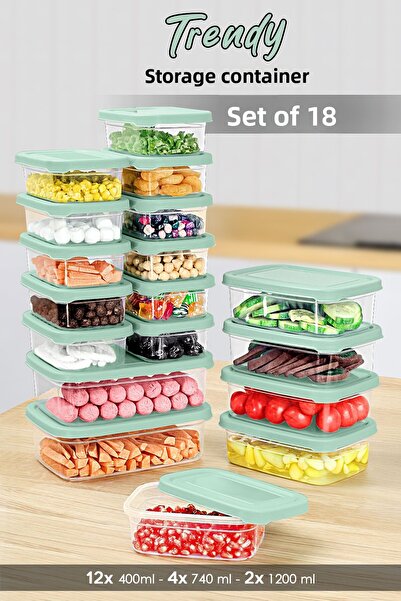 Meleni Home 18" Rectangle Scholars Set - Microwave Safe Green