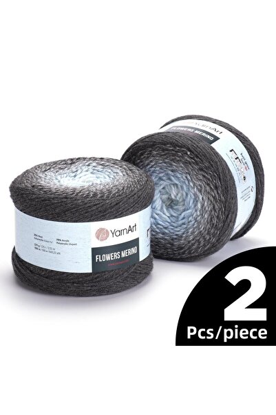 Yarnart حبل محبوك على شكل زهور ميرينو - 550 - عبوة من قطعتين
