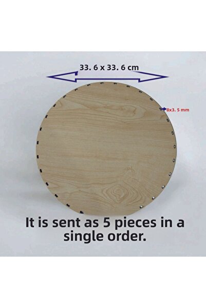 ASUDE HEDİYELİK Lemn crem 33,6x33,6 5 buc Tavă din bambus Placă de tricotat S...