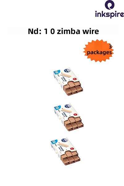 inkspire 3 عبوات صغيرة الحجم باللون الأصفر رقم 10 سلك دباسة - سلك نحاسي رقم: 10 1000 لتر