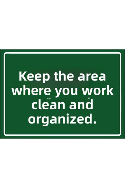 ZiPrinter حافظ على مكان العمل نظيفًا ومرتبًا. لافتة تحذير من مادة PVC مقاس A5...