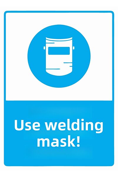 ZiPrinter استخدم قناع اللحام! لافتة تحذير من مادة PVC مقاس A3 30x42 سم