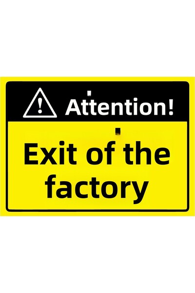 ZiPrinter انتبه! لافتة تحذير من المصنع مصنوعة من البي في سي مقاس A3 30×42 سم