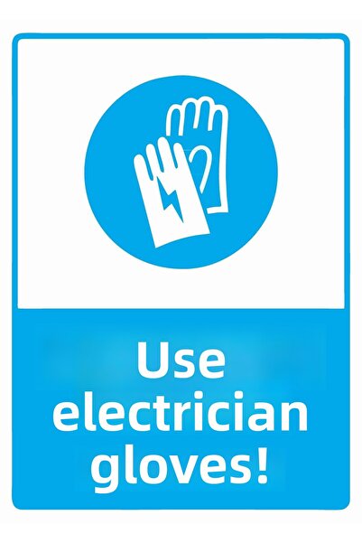 ZiPrinter استخدم قفازات الكهربائي! لافتة تحذير من مادة PVC مقاس A4 21x30 سم