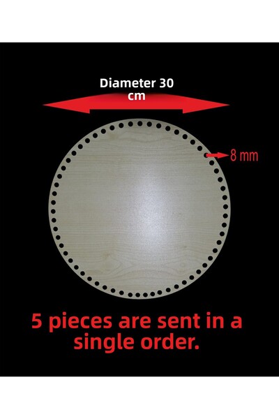 ASUDE HEDİYELİK Lemn crem 30 cm 5 buc Tavă din bambus Placă de tricotat Supla...