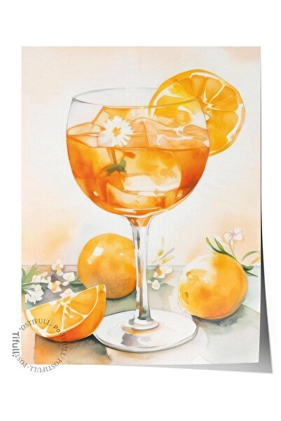 Postifull Aperol Art Poster, Frameless Wall Poster, Vertical Wall Painting Comfort Series No: 108567