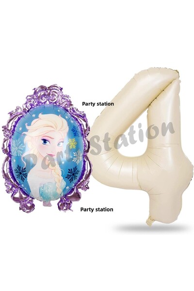 Parti Station بالون فروزن لعيد الميلاد بعمر 4 سنوات، مجموعة بالونات فروزن إلس...
