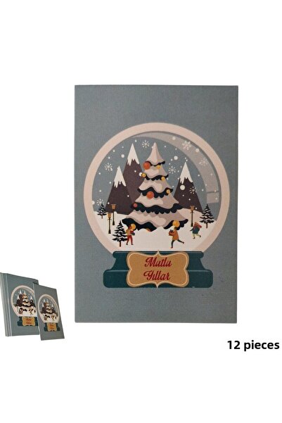 roco paper Christmas Themed Snow Greeting Card Set - New Year's Gift and Birthday Note Cards, 12 Pieces, 5.5 X 8 cm