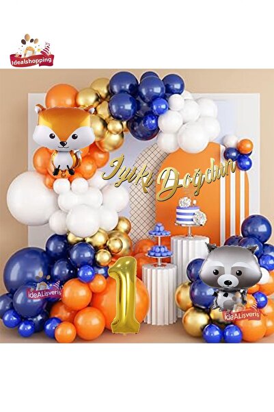 Bkmc Set de lanțuri de baloane pentru ziua de naștere cu folie de raton și vu...