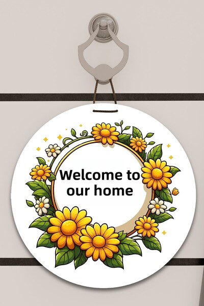 Dormot Home Decor pentru ușă cu imprimeu digital cu model de margarete albe ș...