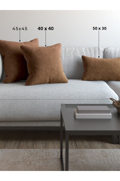 Demor Home وسادة رمي بلون الشوكولاتة البني من سلسلة سوفت، كيس وسادة