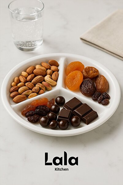 Lala Mutfak Gözde 3 Compartment Service Plate – Breakage Resistant (Ø 23 cm)