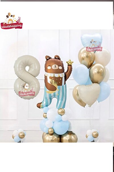 Bkmc مجموعة زينة لحفلات أعياد الميلاد من CUTE TEDDY BEAR BEAR مع رقائق كريمية...
