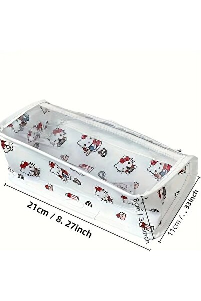 bundle island Husă pentru creion pentru copii Hello Kitty, albă, transparentă