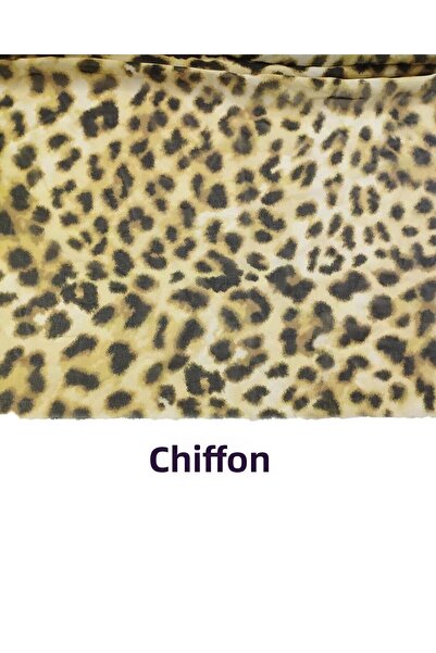 Kumaş Parça Model leopard din șifon de 140 cm