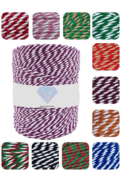 E Elmas خيوط مجمعة بلونين أرجواني - أبيض (2-3MM-200GR-200M)