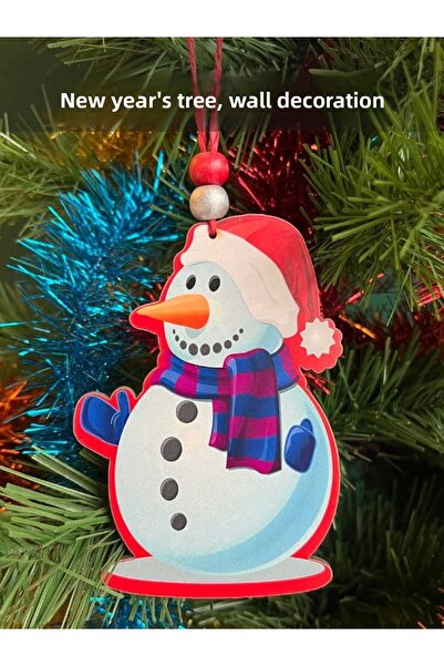 Tuana Trend زينة عيد الميلاد على شكل غزال سانتا كلوز - ندفة الثلج الخشبية على...