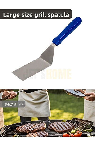 Jet's Home ملعقة همبرغر ستانلس ستيل - شواية 34 سم