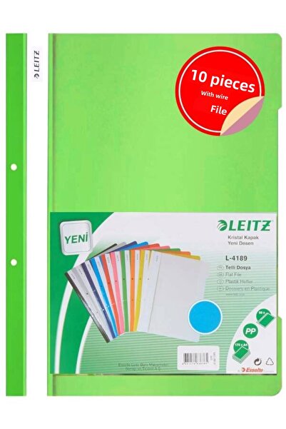 Leitz Pack of 10 Light Green Ring Binders