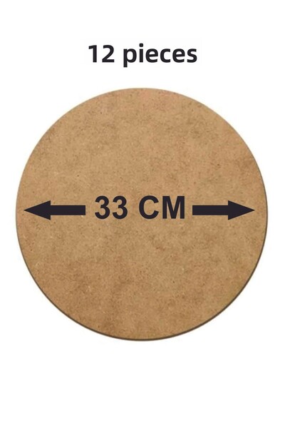 şamaksesuar لوح شحن MDF خام 3 مم - 12 قطعة، قطر 33 سم دائري تحت الخدمة
