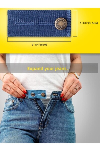 a02teks 1 قطعة بنطلون تنورة جينز الخصر موسع حزام زر