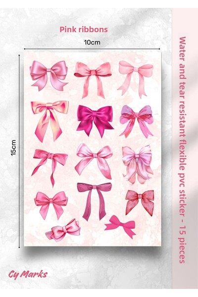 alışveriş kurdu Set de autocolante cu tematică Pink Ribbon, 15 bucăți - pentr...