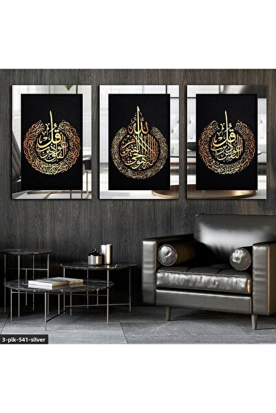Evinemoda Ayetel Kürsi Felak Nas Silver 3 piese pictură cu oglindă din plexiglas