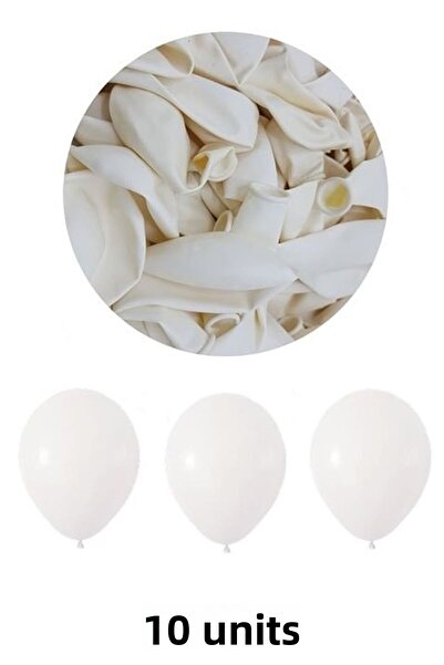 Atölye Mi 10 عبوات بالون أبيض 12 بوصة - 30 سم لاتكس