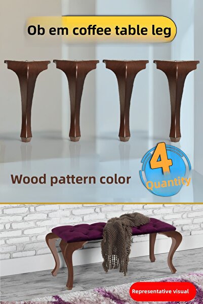 Badem10 Lukens Picioare Masa de Cafea din Plastic 4 Bucati Model Lemn Culoare...