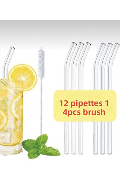 KENAN KAYA 12 قطعة + 1 قطعة شفاطات زجاجية منحنية مقاومة للحرارة وفرشاة تنظيف