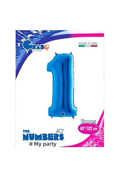 Parti Dükkanım بالون فويل أزرق عدد واحد (100x35 سم)
