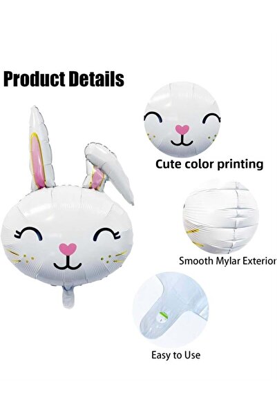 Partifabrik بالون فويل على شكل رأس أرنب لطيف