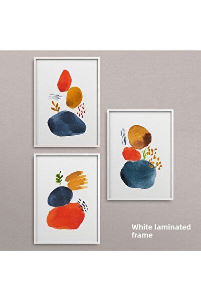 HOMEPACK Set cadru laminat alb 3 piese Pictură Hpn034