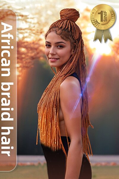 KONAK PERUK Copper Color African Braid Synthetic Hair - for Rasta and Box Braid