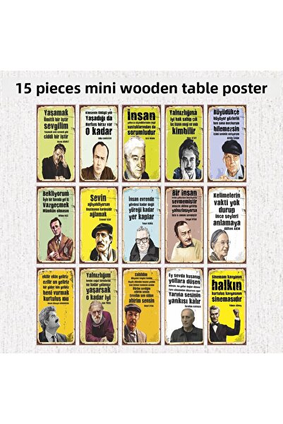 Hayat Poster Literatura turceasca poeti si scriitori decor 15 buc set de pict...