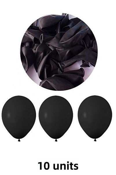 Atölye Mi مجموعة من 10 بالونات لاتكس سوداء - 12 بوصة و 30 سم