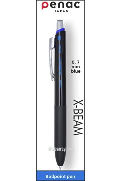PENAC Химикалка X-Beam XBM-107, гумен захват, 0.7 мм, метален клипс, черен ко...