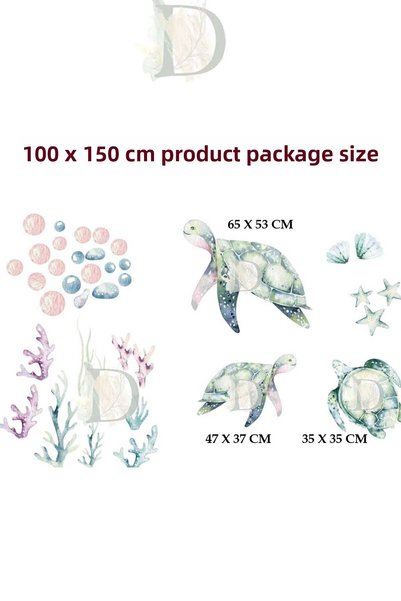KT Decor Underwater World Sea Turtles Wall Sticker Set