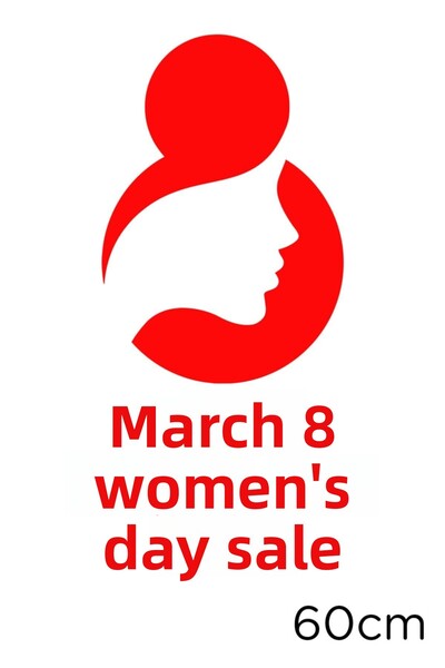 MIGNATIS 8 martie Ziua Internației de Femei Reducere Text promoțional Autocol...