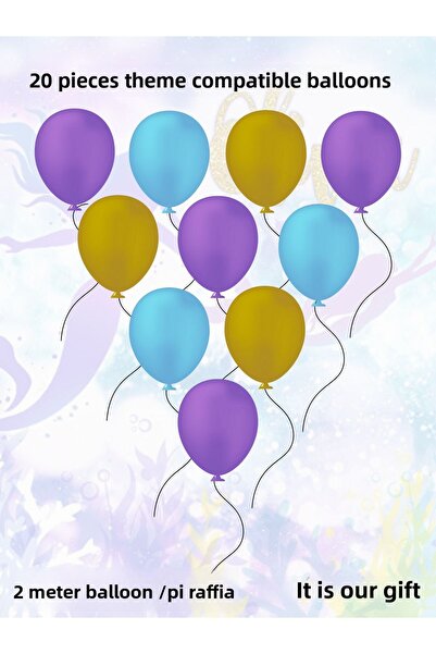 snowparty Little Mermaid Aria Theme Compatible Birthday Party Balloon