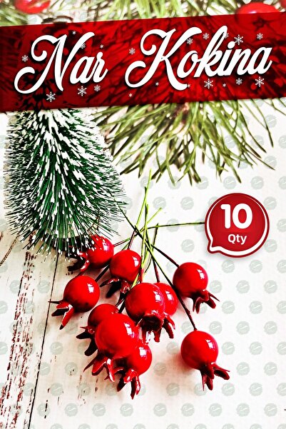 t tuğset etiket زهرة اصطناعية لرأس السنة كوكينا ميني التوت الرمان 10 قطع